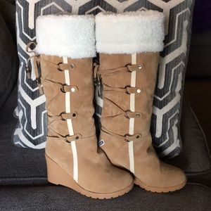 Fur Wedge Boots -NWT